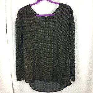 Sheer Gold and Black Net Top with Matching Camisol